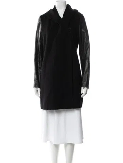 Pre-owned Vince Wool Faux Fur Jacket In Black