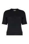 Vince Wool Fitted T-shirt In Black