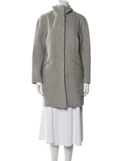 Pre-owned Vince Wool Fur Coat In Gray