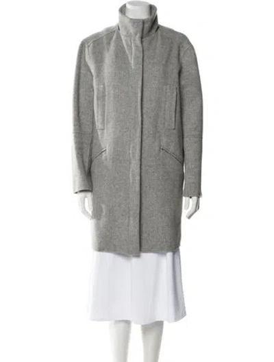 Pre-owned Vince Wool Fur Coat In Gray