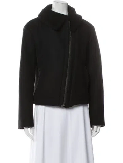 Pre-owned Vince Wool Fur Jacket In Black