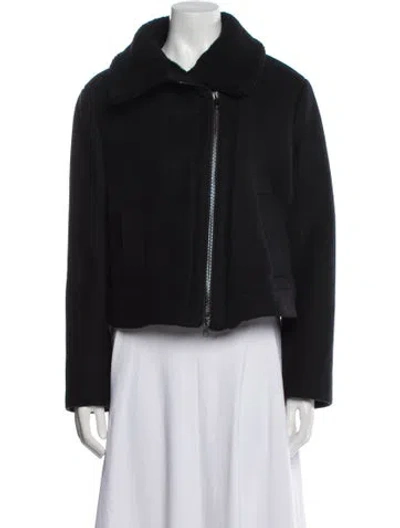 Pre-owned Vince Wool Fur Jacket In Black