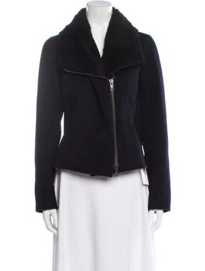 Pre-owned Vince Wool Fur Jacket In Black