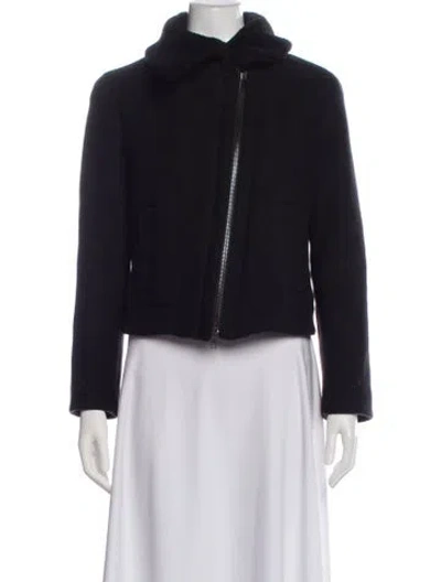 Pre-owned Vince Wool Fur Jacket In Black