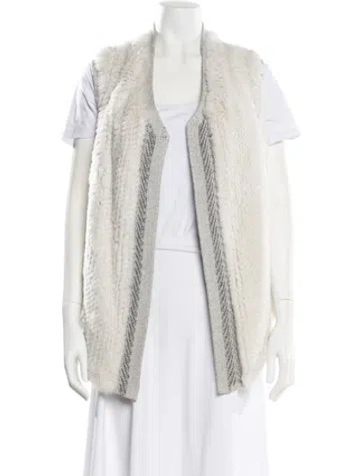 Pre-owned Vince Wool Fur Jacket In Gray