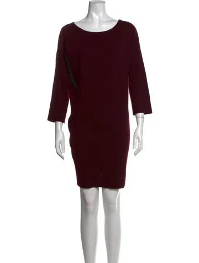 Pre-owned Vince Wool Knee-length Dress In Burgundy