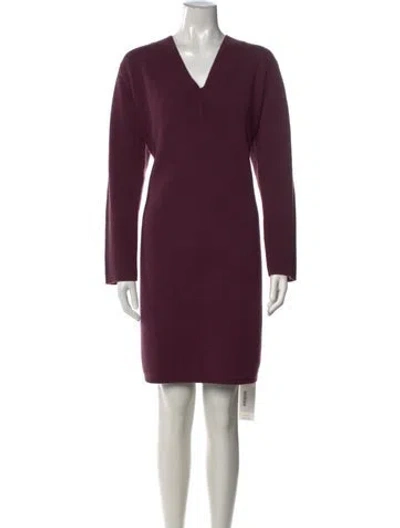 Pre-owned Vince Wool Knee-length Dress W/ Tags In Burgundy
