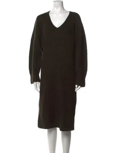 Pre-owned Vince Wool Knee-length Dress W/ Tags In Green