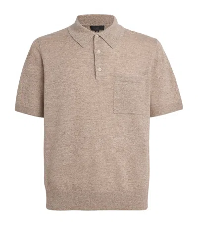 VINCE WOOL-LINEN POLO SHIRT