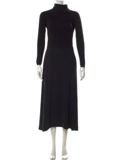 Pre-owned Vince Wool Long Dress In Black