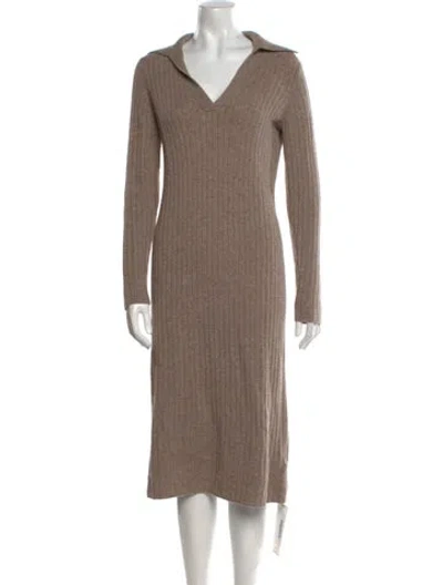 Pre-owned Vince Wool Long Dress In Brown