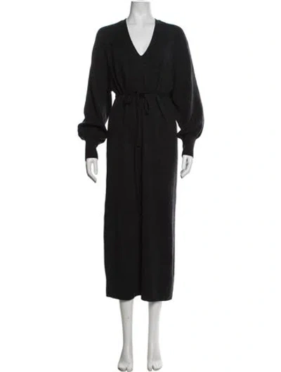 Pre-owned Vince Wool Long Dress In Burgundy