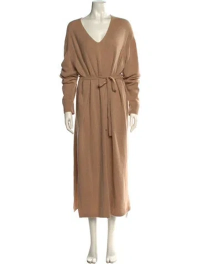 Pre-owned Vince Wool Long Dress In Neutral
