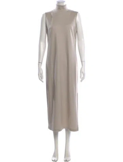 Pre-owned Vince Wool Long Dress In Neutral