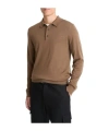 Vince Men's Merino Long-sleeve Polo Shirt In Brown