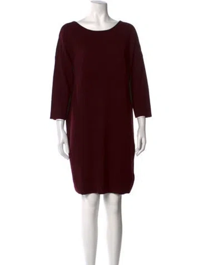Pre-owned Vince Wool Midi Length Dress In Burgundy