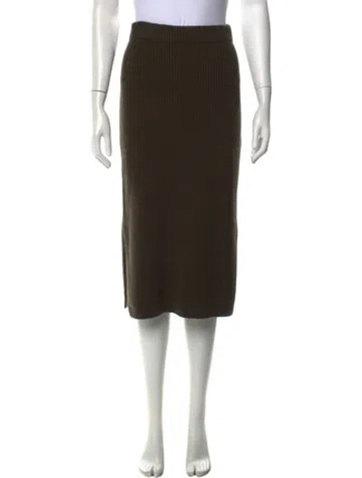 Pre-owned Vince Wool Midi Length Skirt In Green