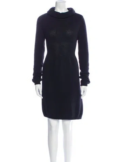 Pre-owned Vince Wool Mini Dress In Black