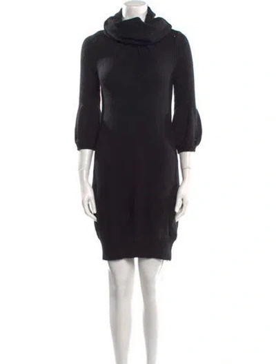 Pre-owned Vince Wool Mini Dress In Black
