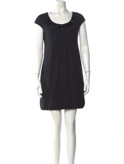 Pre-owned Vince Wool Mini Dress In Black