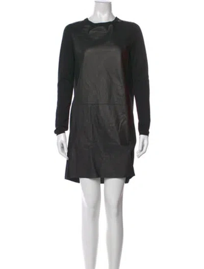 Pre-owned Vince Wool Mini Dress In Black