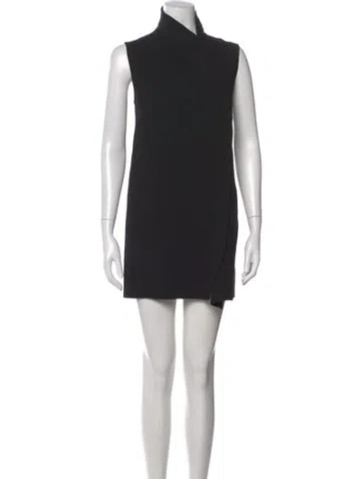 Pre-owned Vince Wool Mini Dress In Black