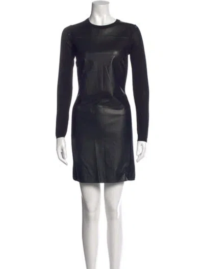 Pre-owned Vince Wool Mini Dress In Black