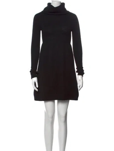 Pre-owned Vince Wool Mini Dress In Black