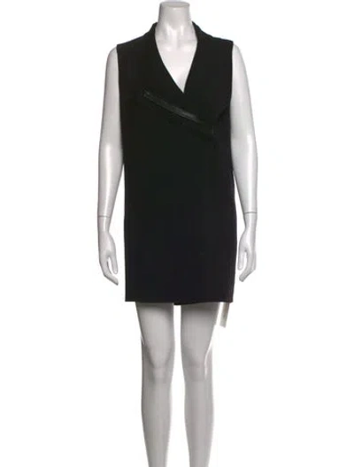 Pre-owned Vince Wool Mini Dress In Black