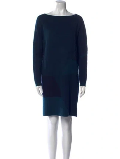 Pre-owned Vince Wool Mini Dress In Blue