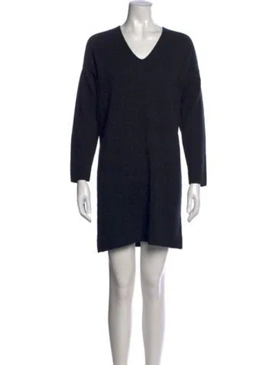 Pre-owned Vince Wool Mini Dress In Blue