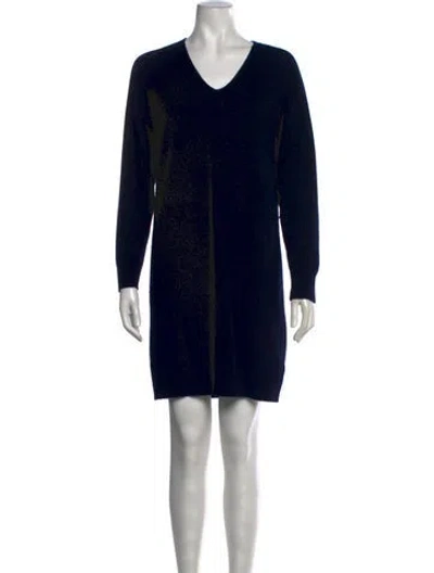 Pre-owned Vince Wool Mini Dress In Blue