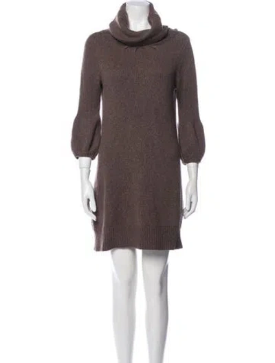 Pre-owned Vince Wool Mini Dress In Brown