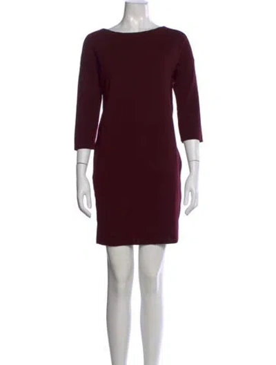 Pre-owned Vince Wool Mini Dress In Burgundy
