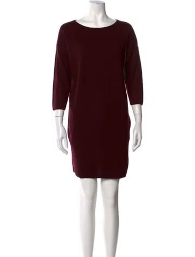 Pre-owned Vince Wool Mini Dress In Burgundy