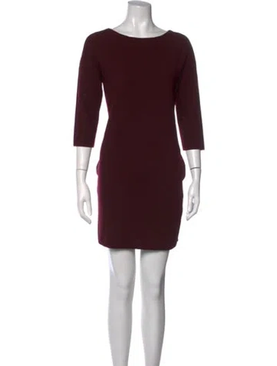 Pre-owned Vince Wool Mini Dress In Burgundy