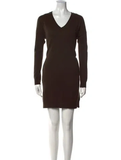 Pre-owned Vince Wool Mini Dress In Green