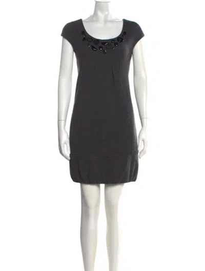 Pre-owned Vince Wool Mini Dress In Grey