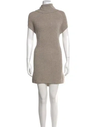 Pre-owned Vince Wool Mini Dress In Neutral