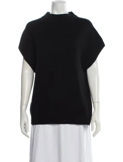 Pre-owned Vince Wool Mock Neck Sweater In Black