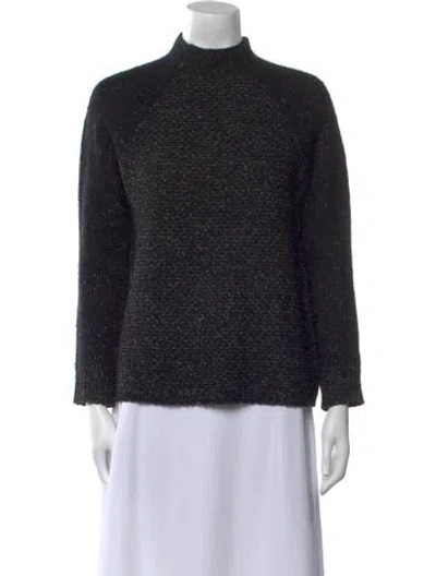 Pre-owned Vince Wool Mock Neck Sweater In Black