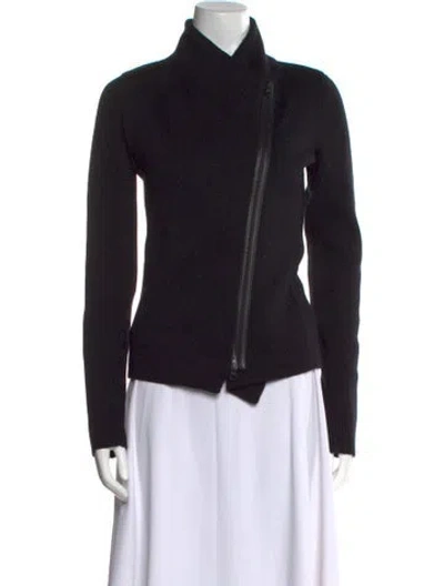 Pre-owned Vince Wool Mock Neck Sweater In Black