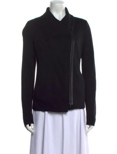 Pre-owned Vince Wool Mock Neck Sweater In Black