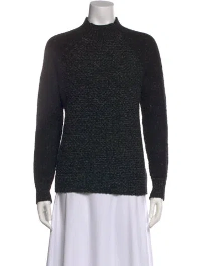 Pre-owned Vince Wool Mock Neck Sweater In Black