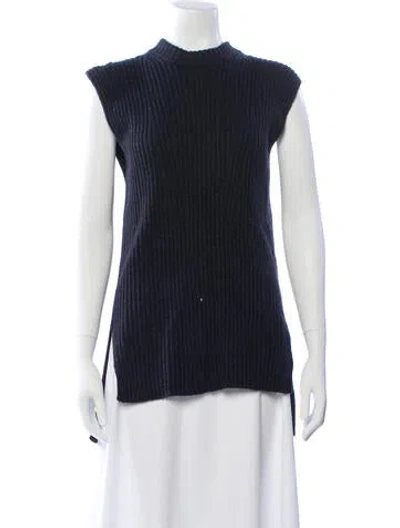 Pre-owned Vince Wool Mock Neck Sweater In Black