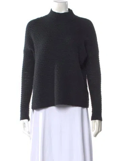 Pre-owned Vince Wool Mock Neck Sweater In Black