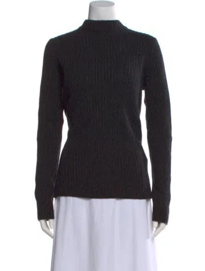 Pre-owned Vince Wool Mock Neck Sweater In Black
