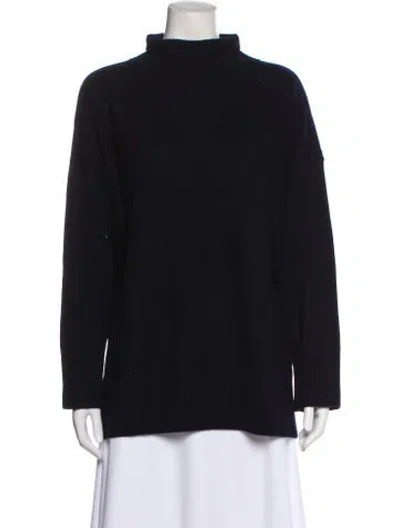 Pre-owned Vince Wool Mock Neck Sweater In Blue