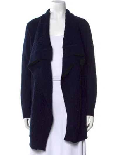 Pre-owned Vince Wool Mock Neck Sweater In Blue