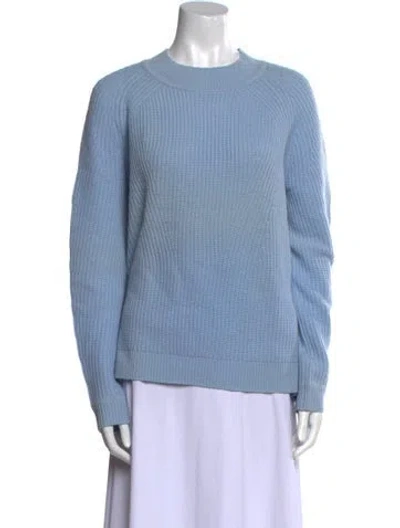 Pre-owned Vince Wool Mock Neck Sweater In Blue